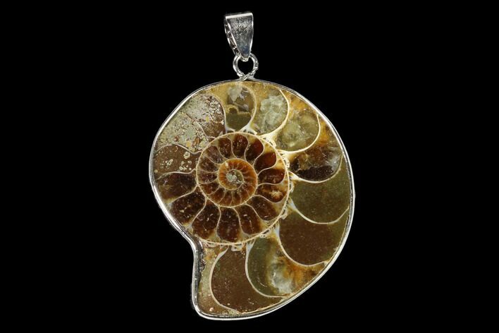 Fossil Ammonite Pendant - Million Years Old #151995